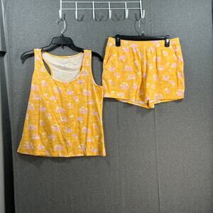 Candace Cameron Bure Petite Printed Loungewear Set Apricot House, Petite Small